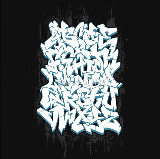 Detail Graffiti Alphabet Letters A Z Menggunsksn Pensil Nomer 7