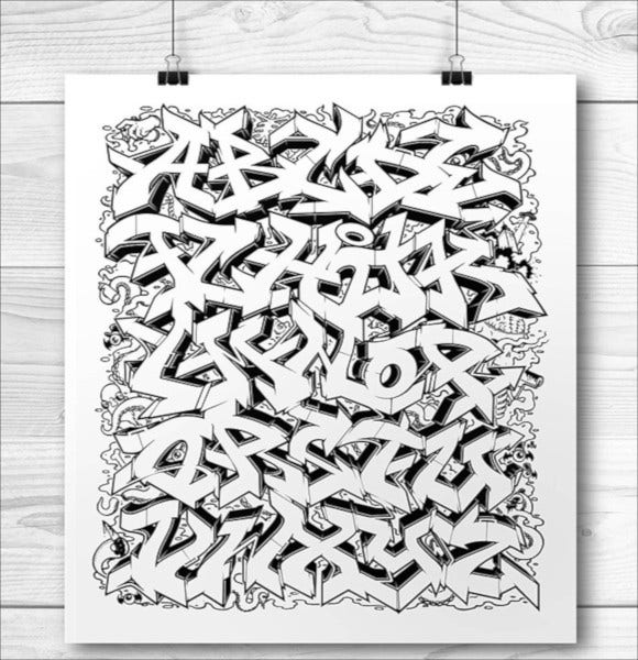Detail Graffiti Alphabet Net Nomer 19