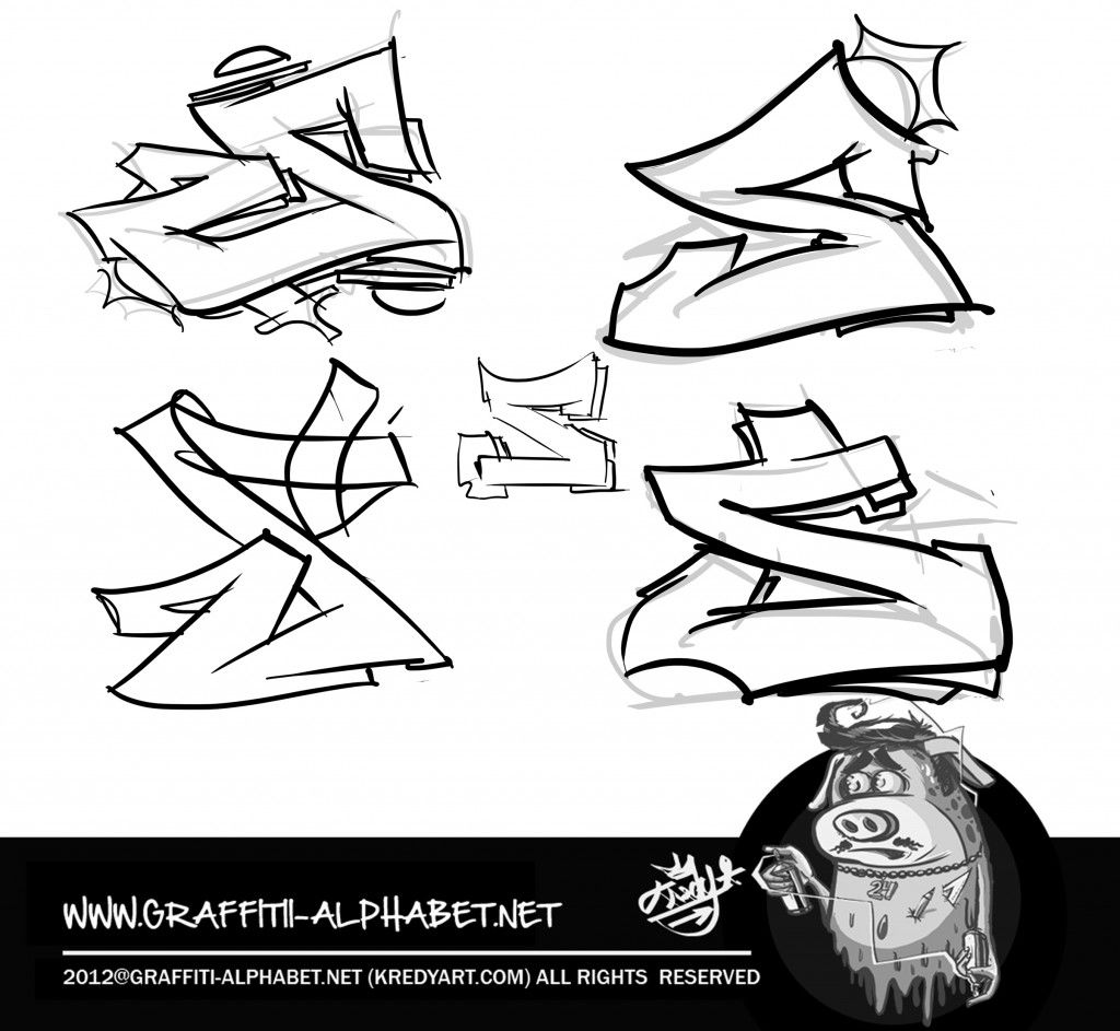 Detail Graffiti Alphabet Net Nomer 5