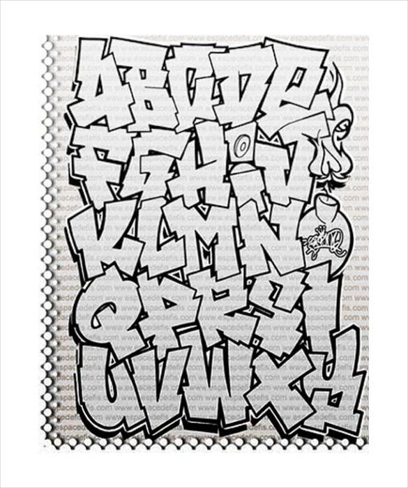 Detail Graffiti Alphabet Net Nomer 9