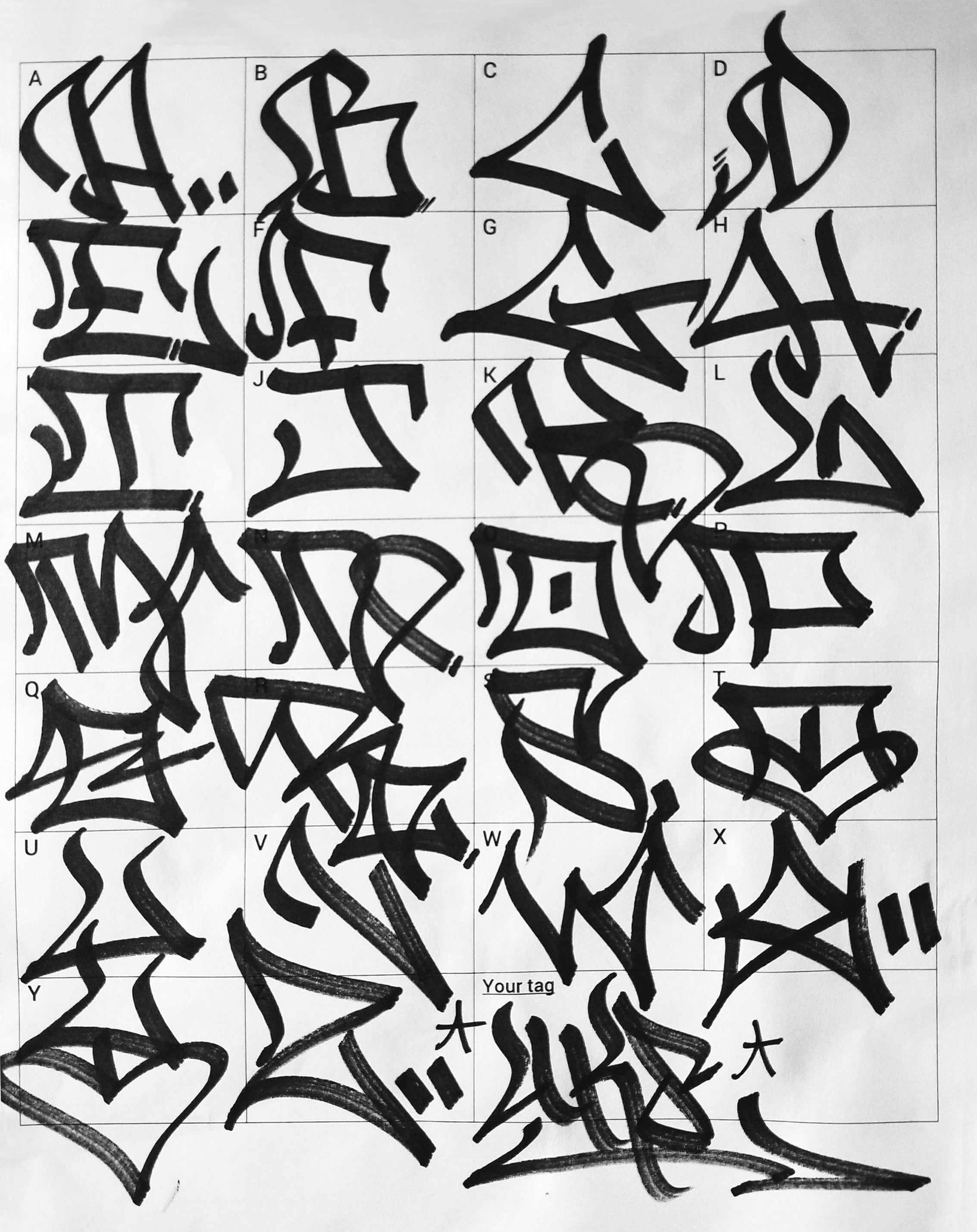 Detail Graffiti Alphabet New Nomer 4