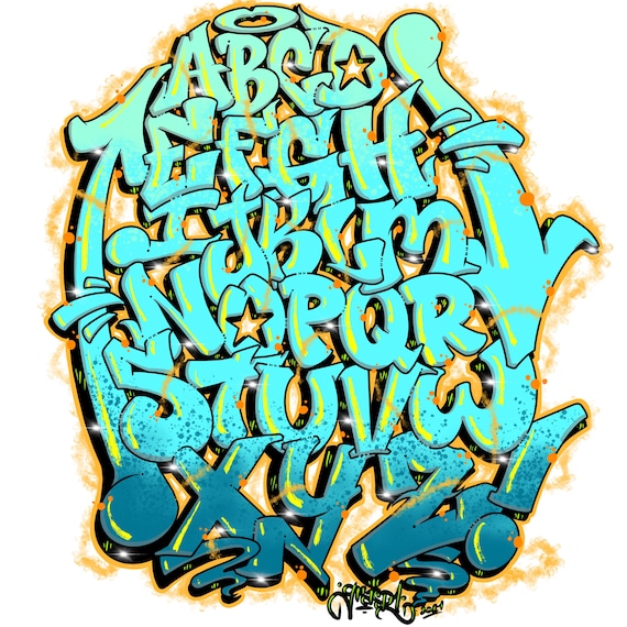 Detail Graffiti Alphabet New School Nomer 30