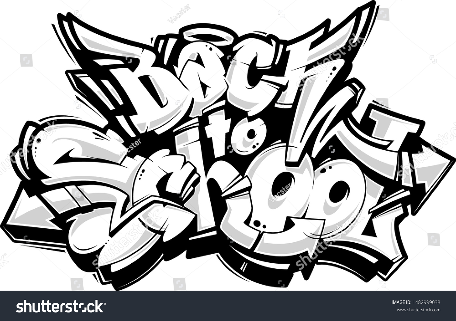 Detail Graffiti Alphabet New School Nomer 35