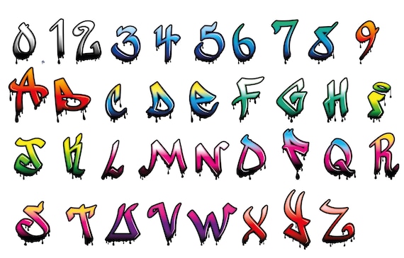 Graffiti Alphabet Numbers - KibrisPDR