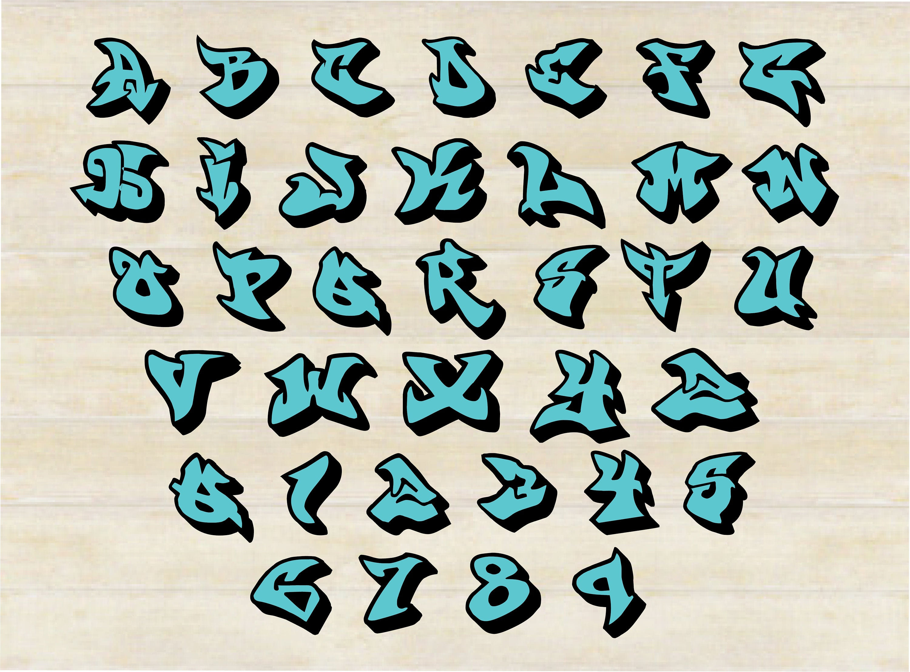 Detail Graffiti Alphabet Numbers Nomer 14
