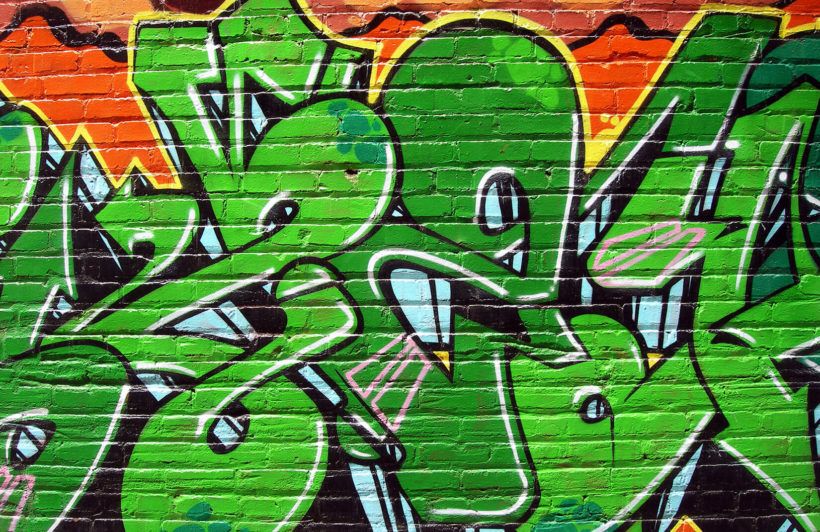 Detail Graffiti Art Green Nomer 6