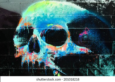 Detail Graffiti Art Human Skull Nomer 46