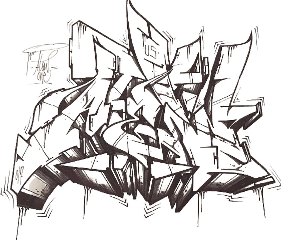 Detail Graffiti Art Line Nomer 34