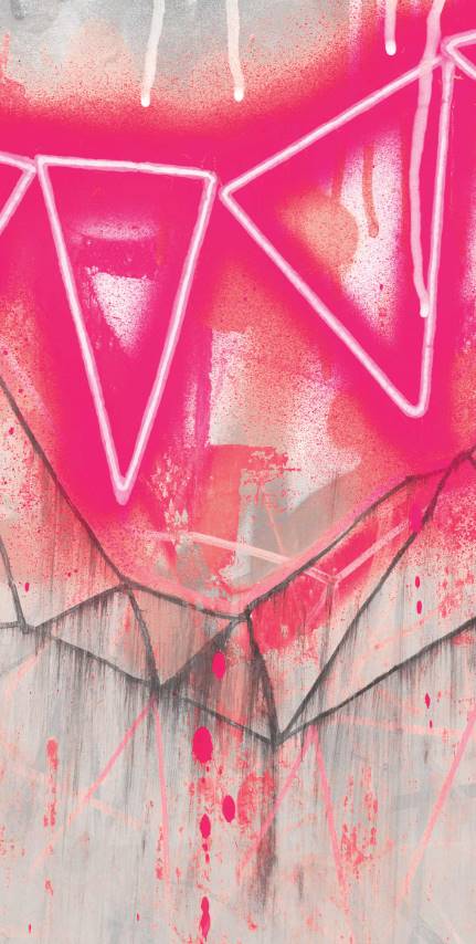 Detail Graffiti Art On Pink Wall Nomer 7