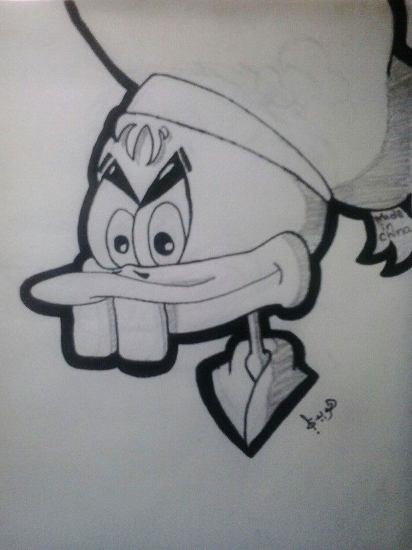 Detail Graffiti Art Sketches Of Characters Donald Duck Nomer 34