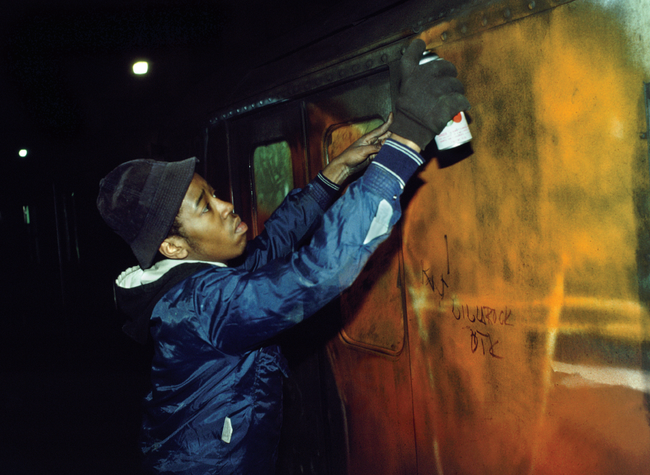 Detail Graffiti Artist At Work At Night Nomer 49