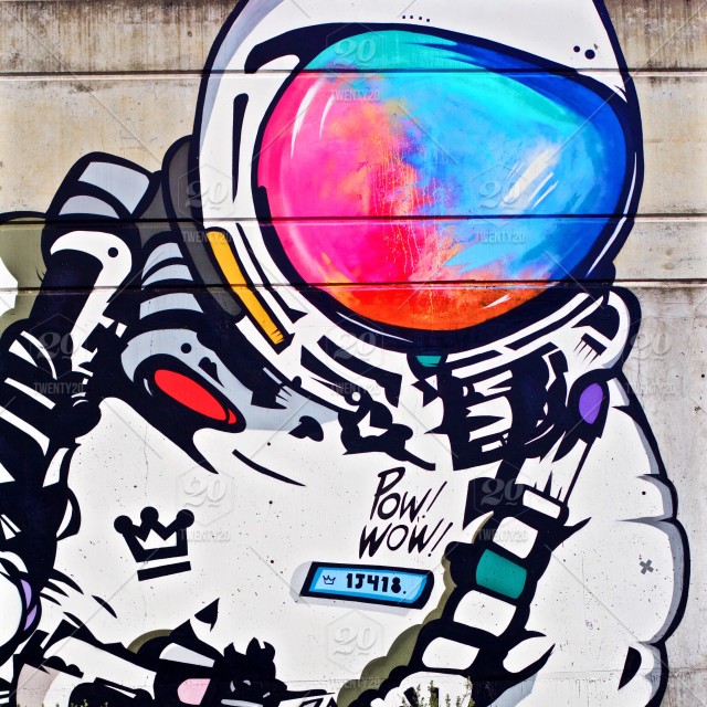 Detail Graffiti Astronot Nomer 8