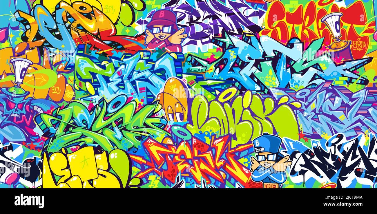 Detail Graffiti Background Flat Nomer 18