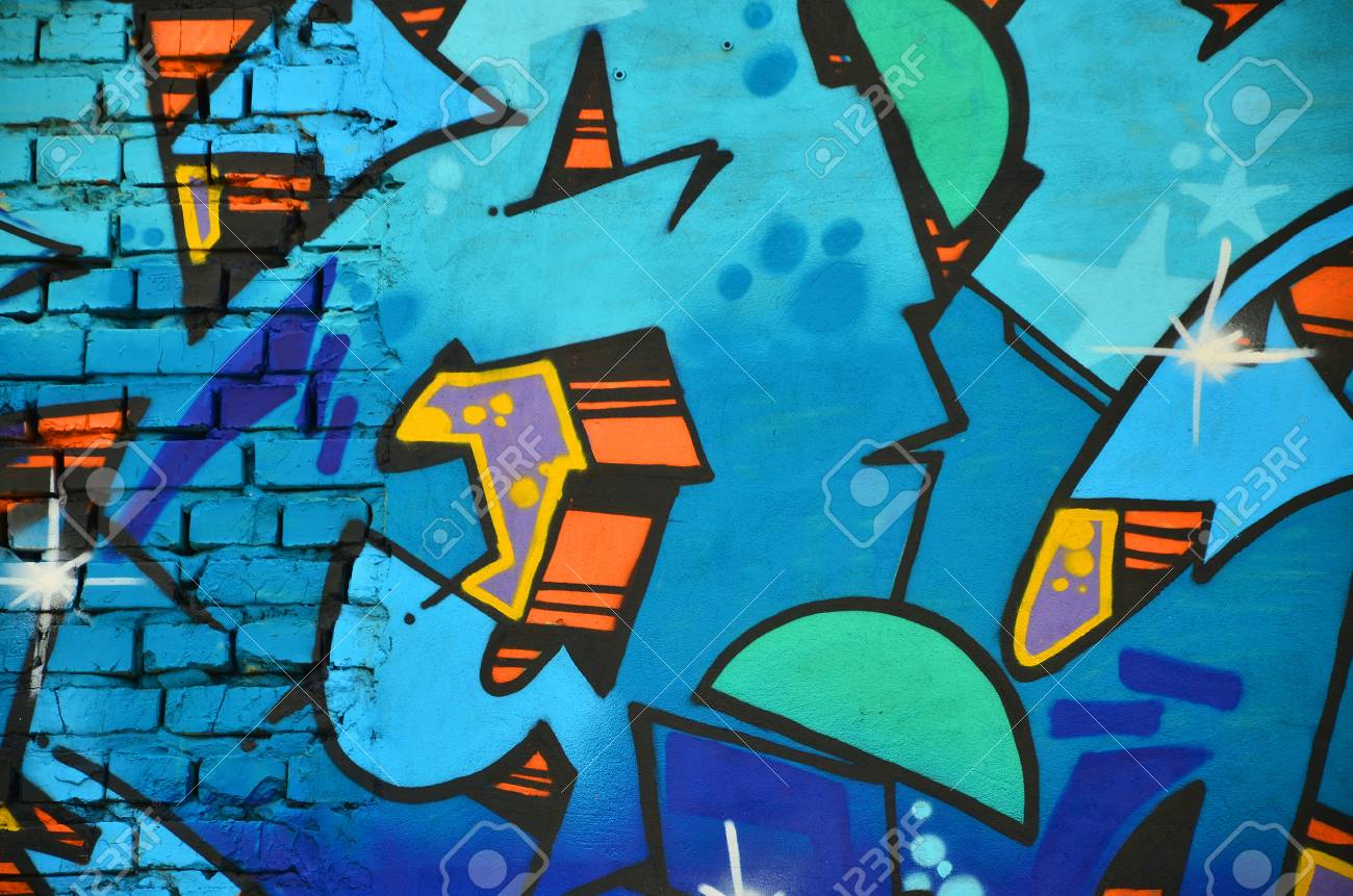 Detail Graffiti Background On Street Nomer 24