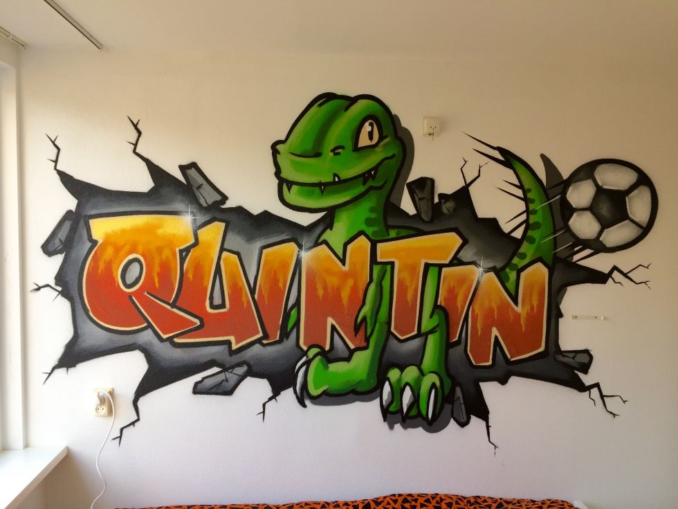 Detail Graffiti Behang Met Eigen Naam Nomer 29