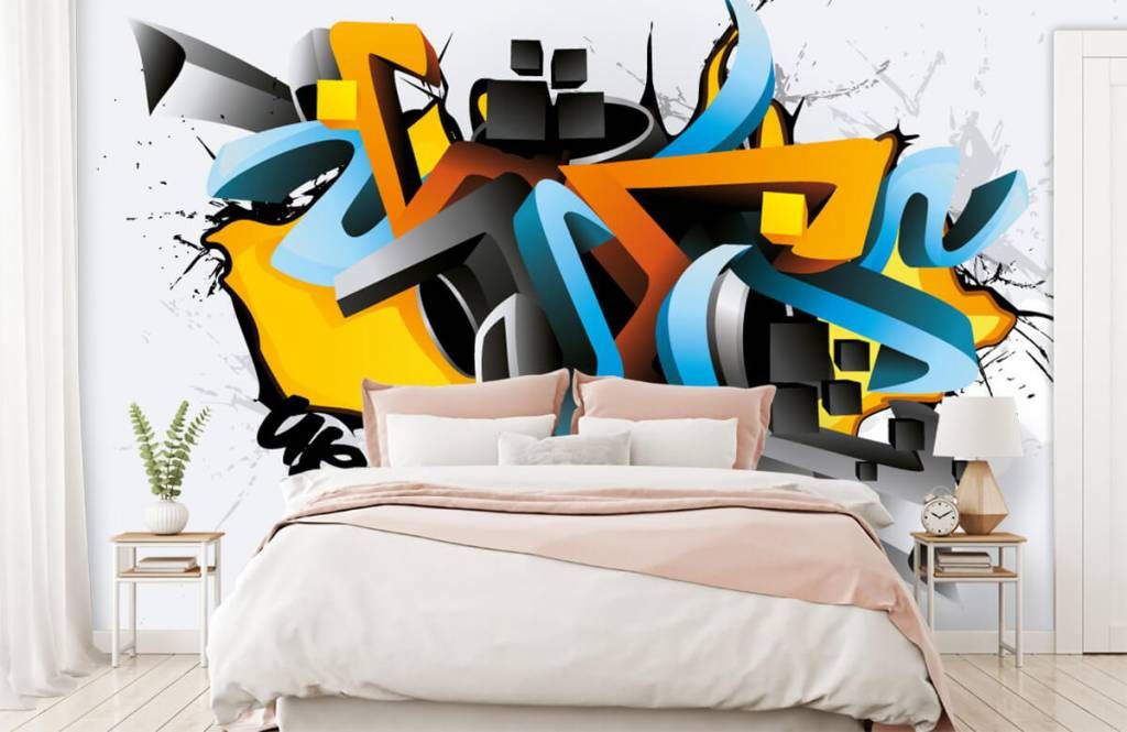 Detail Graffiti Behang Met Eigen Naam Nomer 35