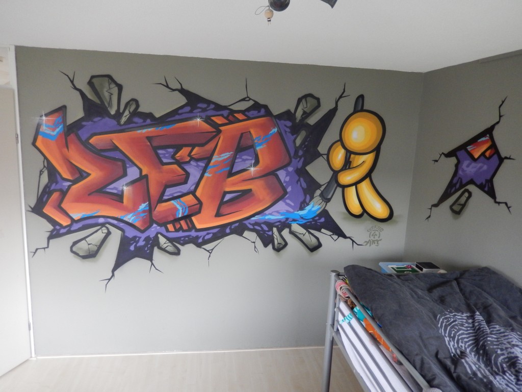 Detail Graffiti Behang Met Eigen Naam Nomer 48