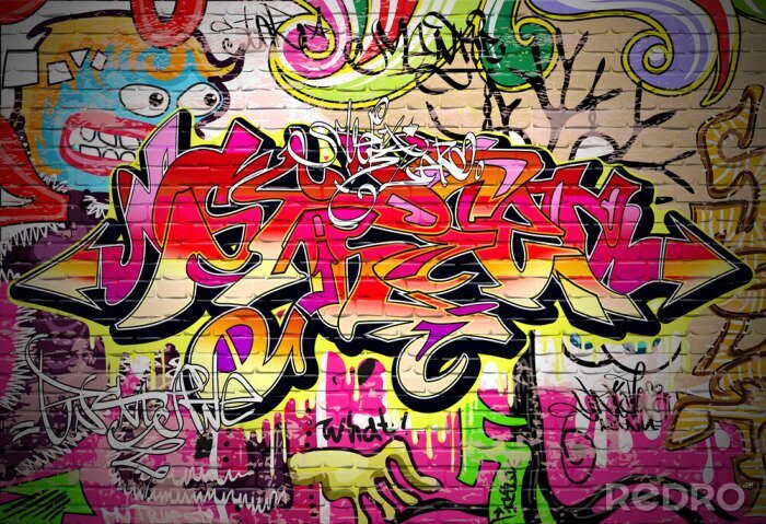 Detail Graffiti Behang Met Eigen Naam Nomer 53