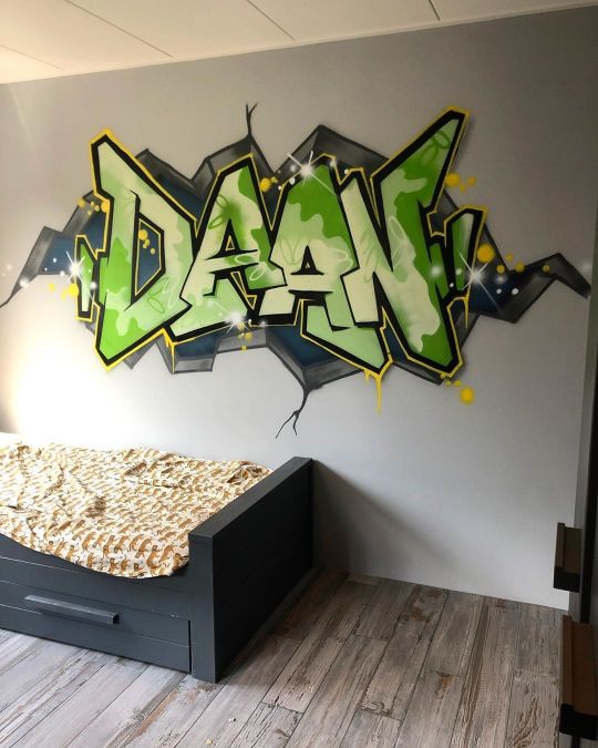 Detail Graffiti Behang Met Eigen Naam Nomer 55