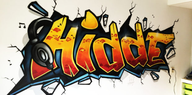 Detail Graffiti Behang Met Eigen Naam Nomer 10