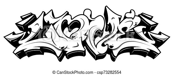 Detail Graffiti Black And White Nomer 30