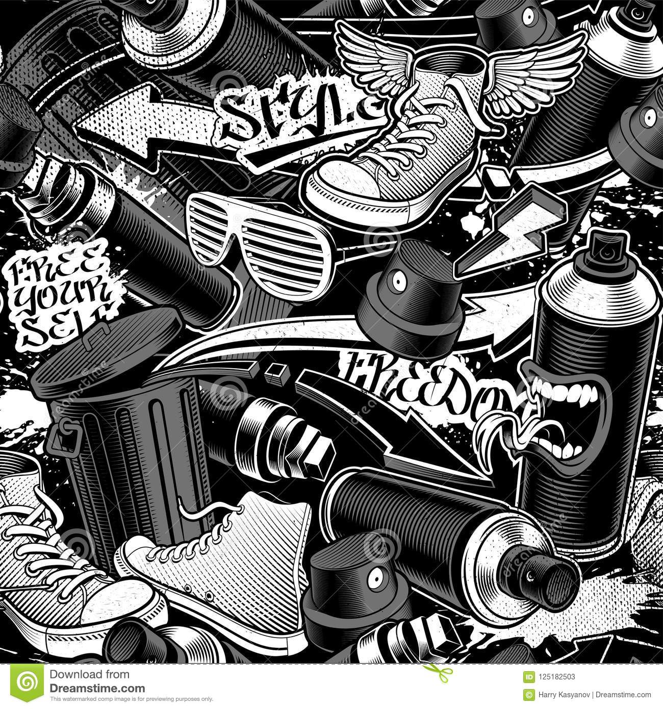 Detail Graffiti Black And White Nomer 47