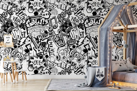 Detail Graffiti Black White Wallpaper Nomer 15