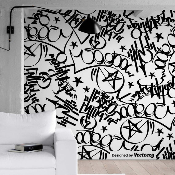 Detail Graffiti Black White Wallpaper Nomer 40