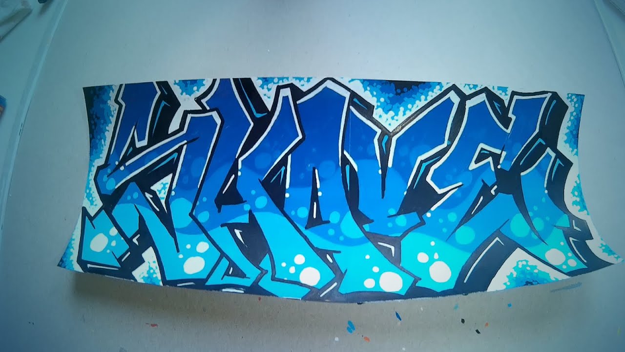 Detail Graffiti Blue Nomer 21