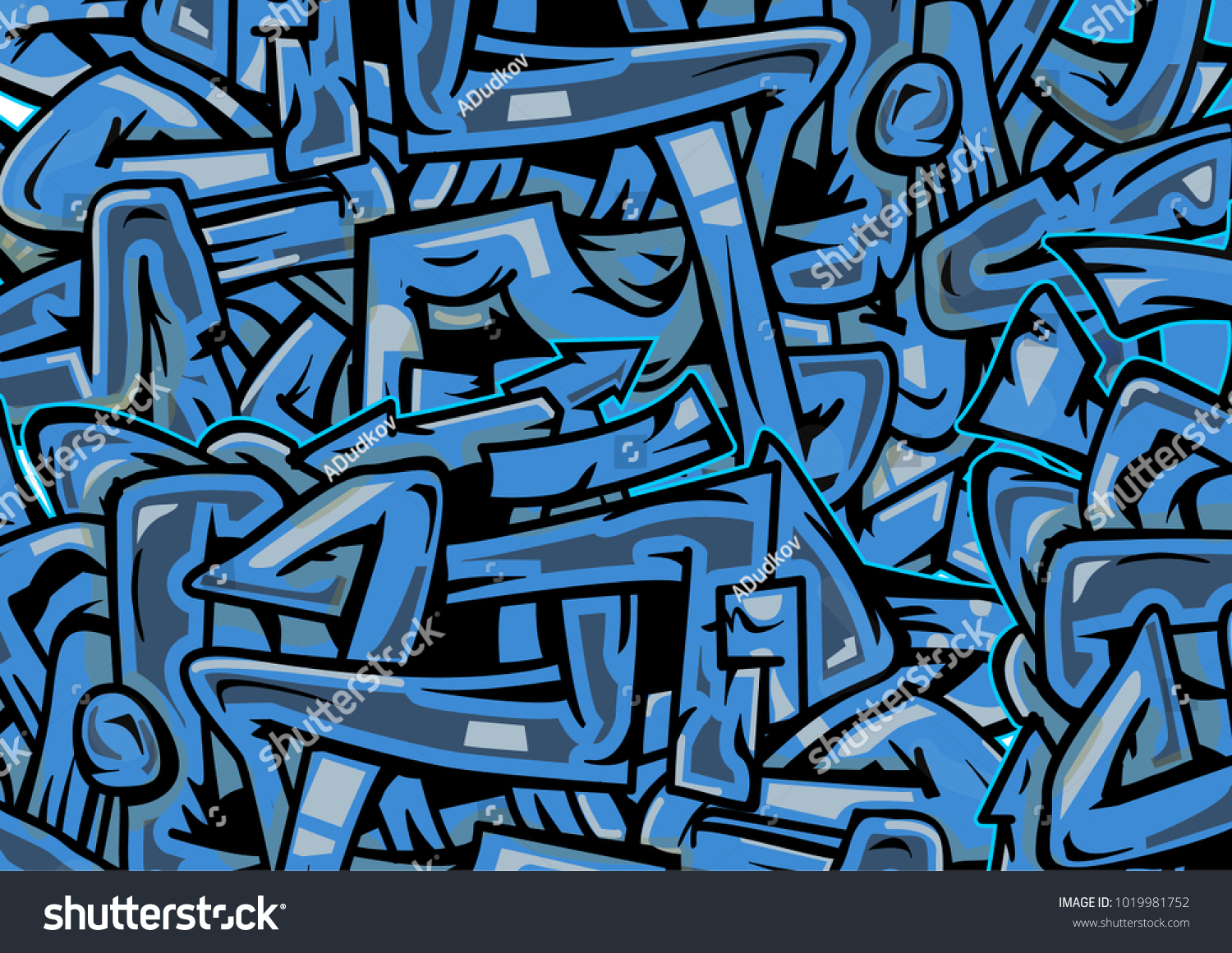 Detail Graffiti Blue Nomer 24