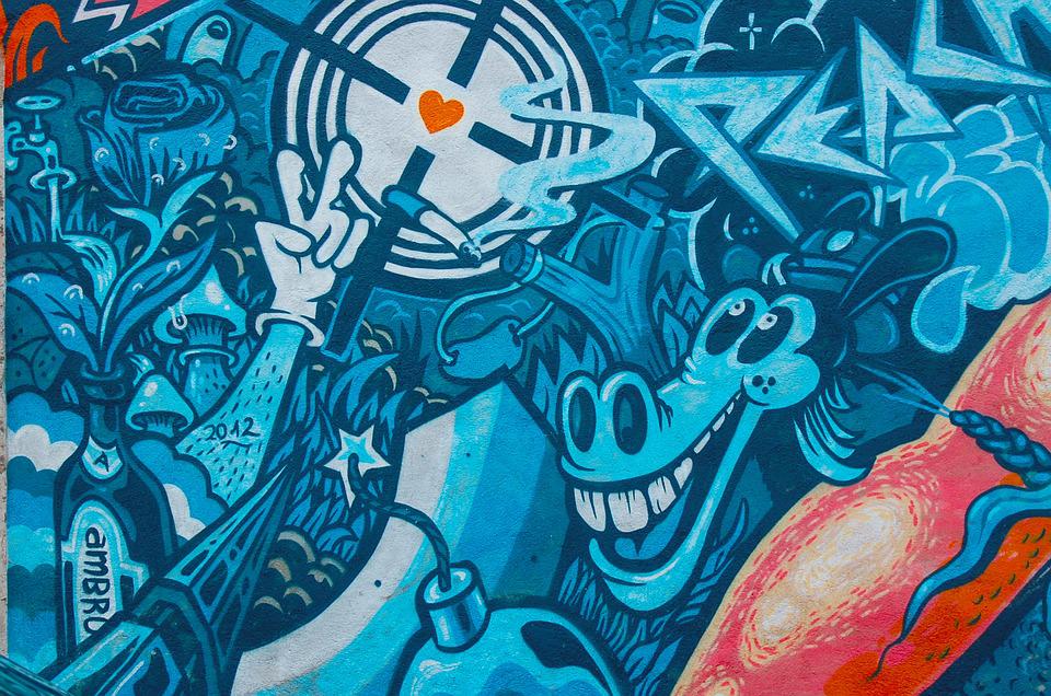 Detail Graffiti Blue Nomer 31