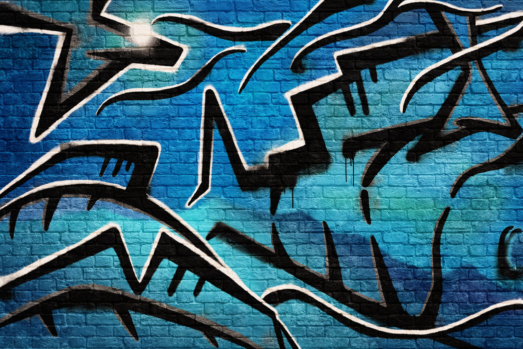 Detail Graffiti Blue Nomer 4