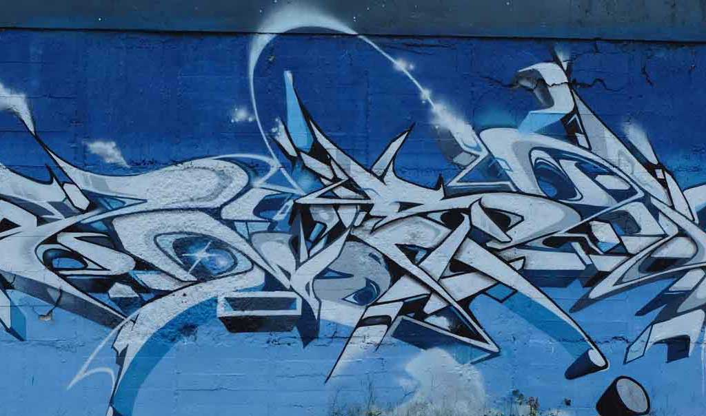 Detail Graffiti Blue Nomer 33