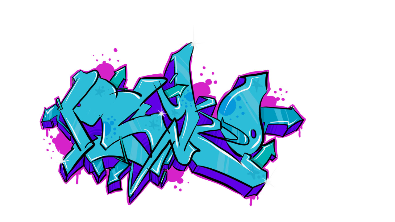 Detail Graffiti Blue Nomer 41
