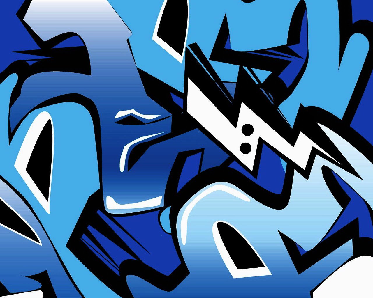 Detail Graffiti Blue Nomer 5