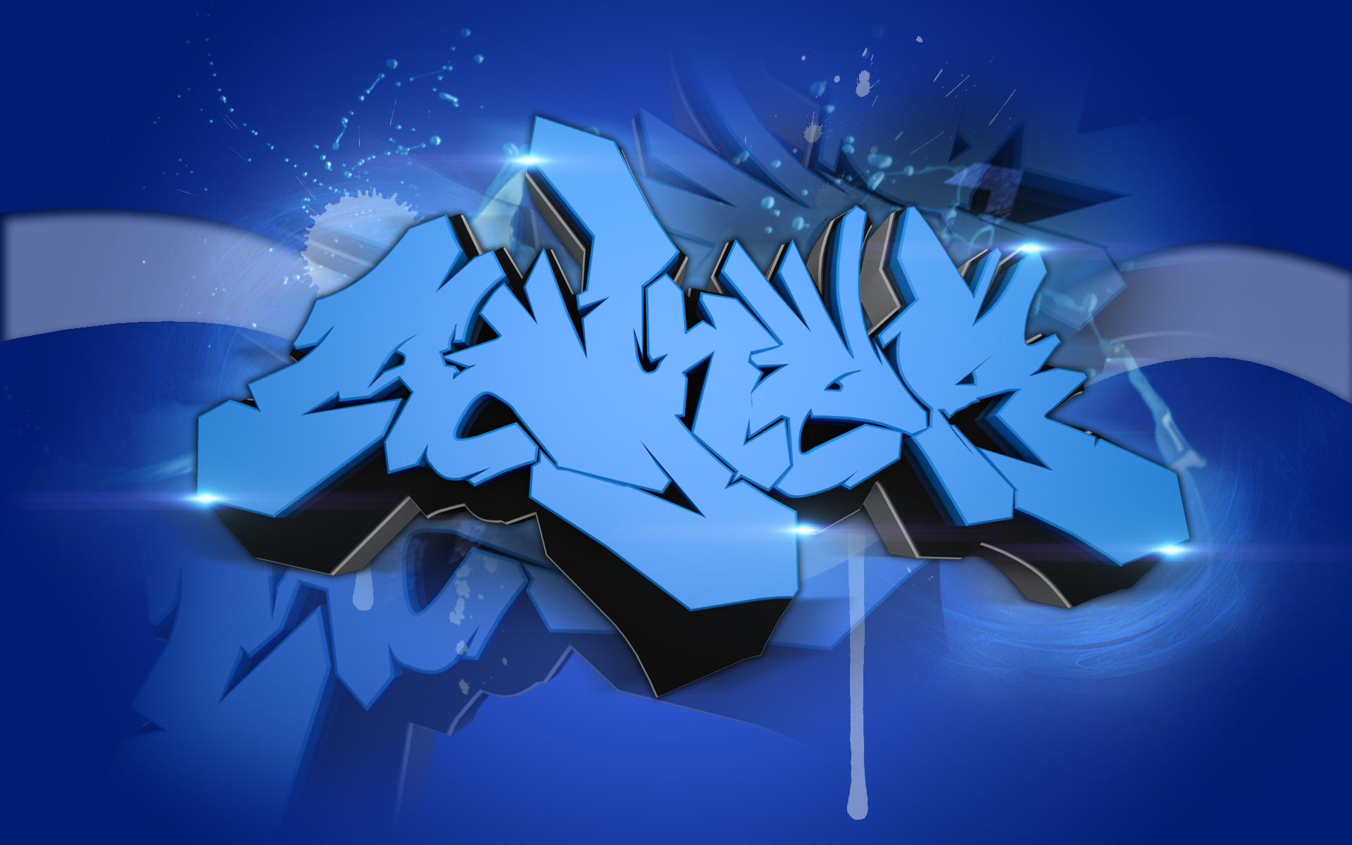 Detail Graffiti Blue Nomer 8