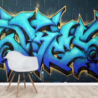 Detail Graffiti Blue Nomer 9