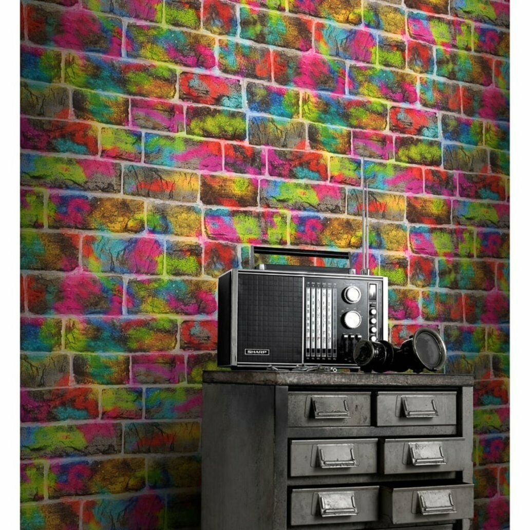 Detail Graffiti Brick Wallpaper Nomer 36
