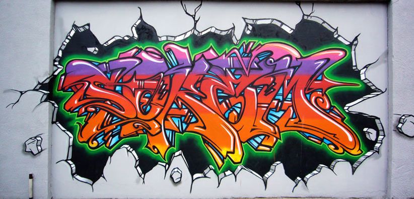 Detail Graffiti Broken Wall Nomer 2