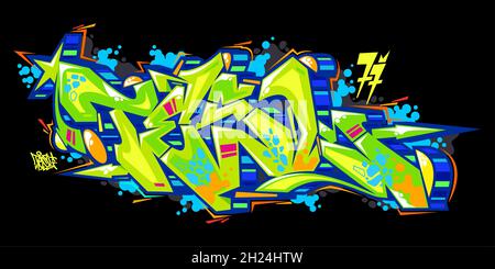 Detail Graffiti Bubble Nama Nomer 20