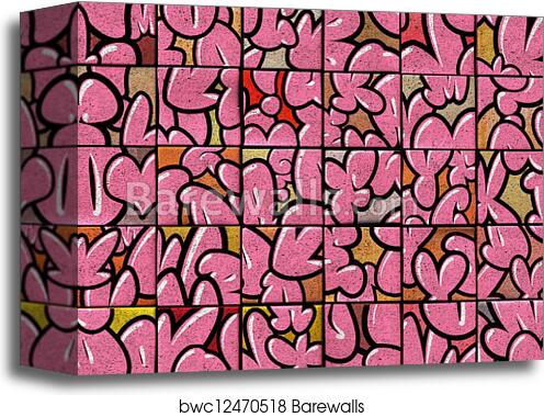 Detail Graffiti Bubble Pink Nomer 38