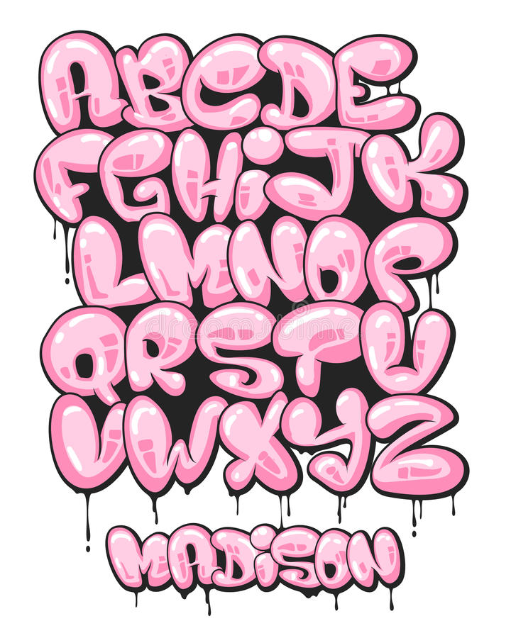 Detail Graffiti Bubble Pink Nomer 6