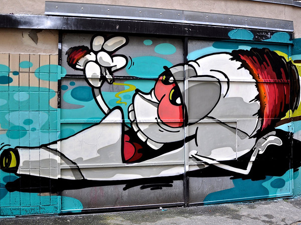 Detail Graffiti Caracter Happy Nomer 8