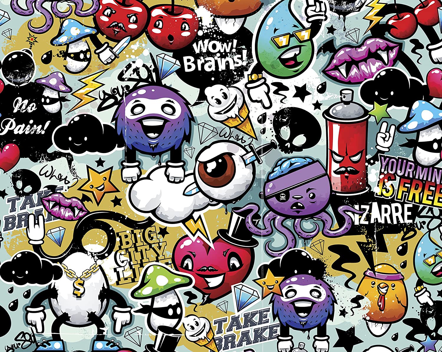 Detail Graffiti Cartoon Monster Nomer 20