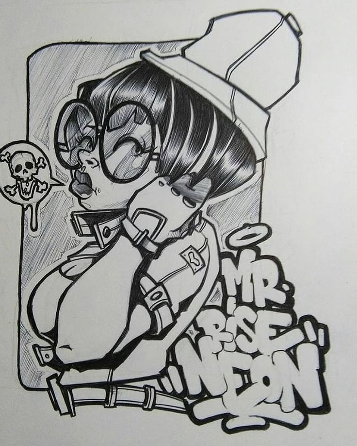 Detail Graffiti Character Cartoon Sketch Nomer 20
