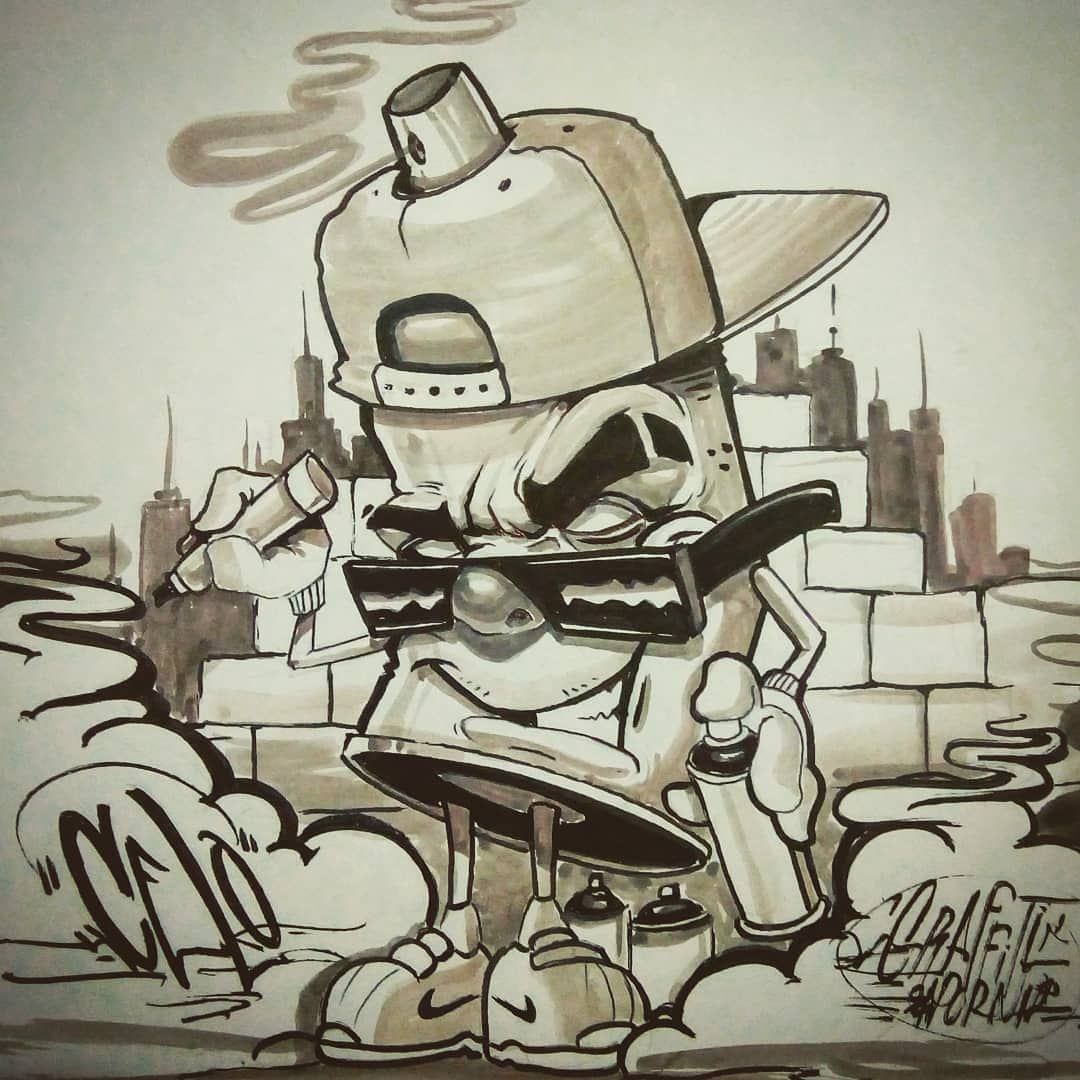 Detail Graffiti Character Cartoon Sketch Nomer 24