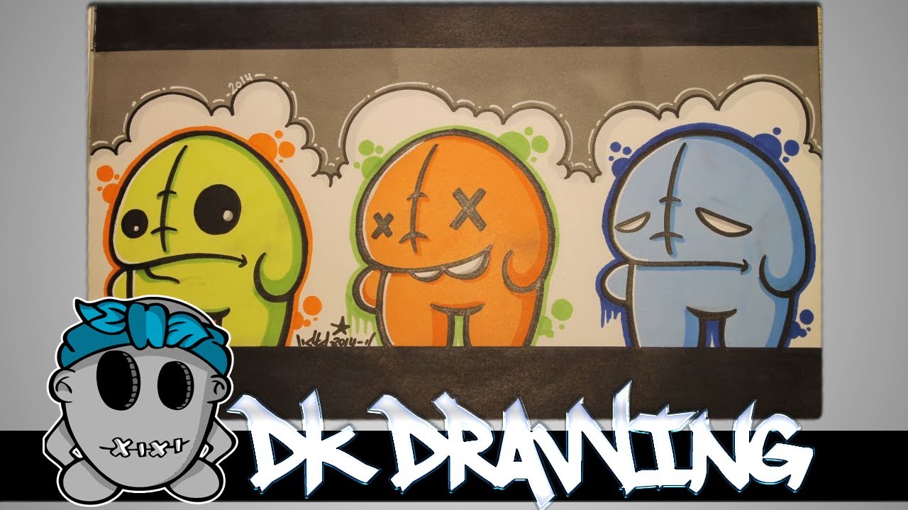 Detail Graffiti Character Cartoon Sketch Nomer 32