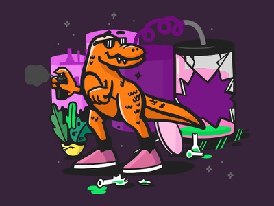 Detail Graffiti Character Dino Nomer 49