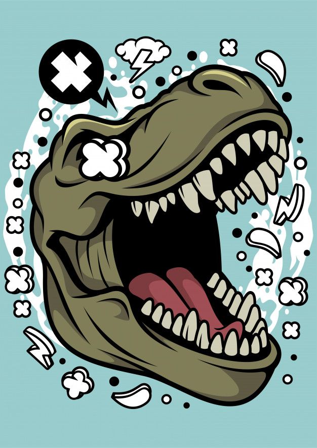 Detail Graffiti Character Dino Nomer 8