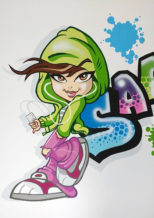 Detail Graffiti Character Girl Nomer 2